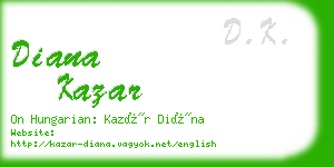 diana kazar business card